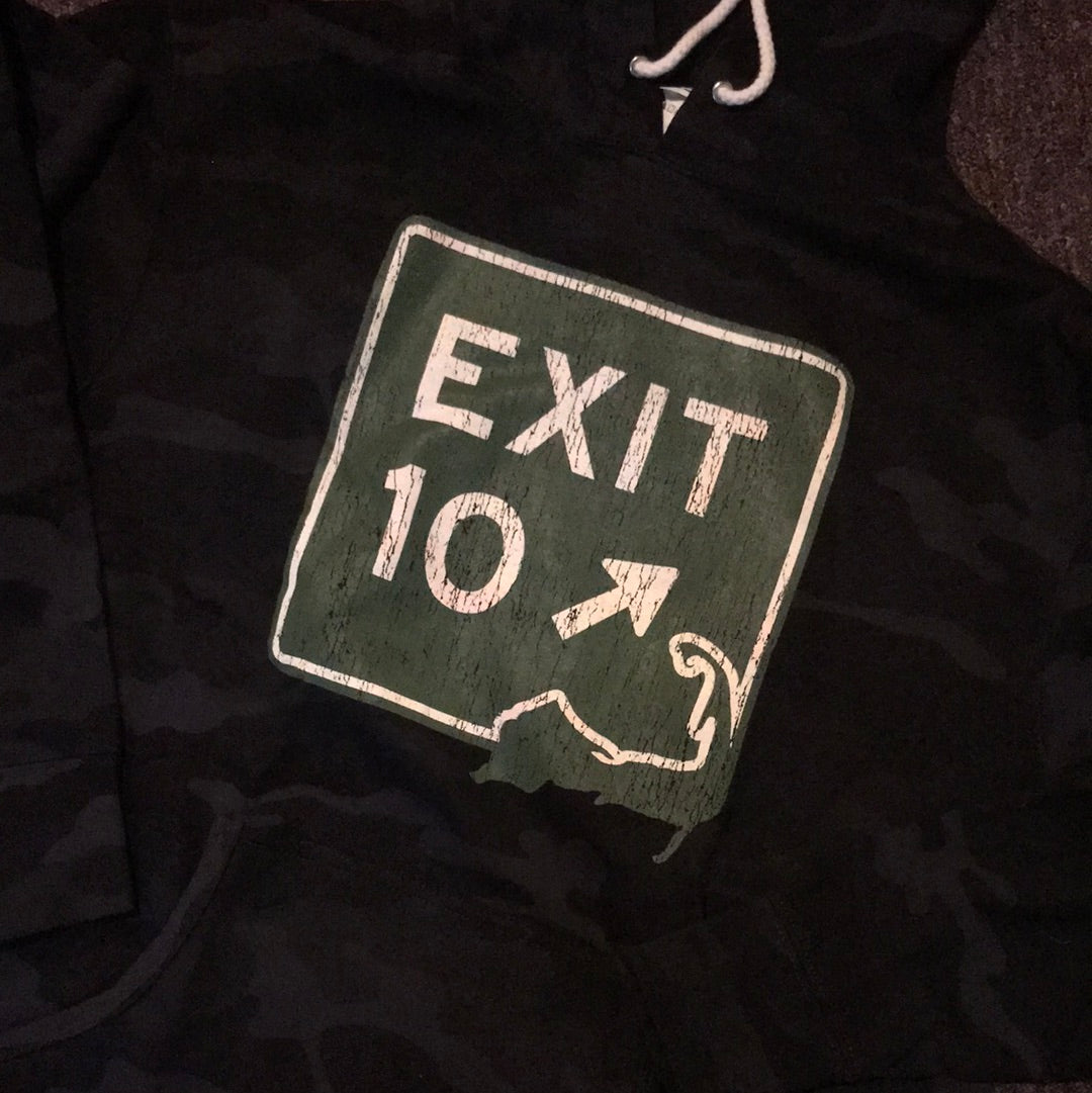 Exit 10 Black Camo Hoodie
