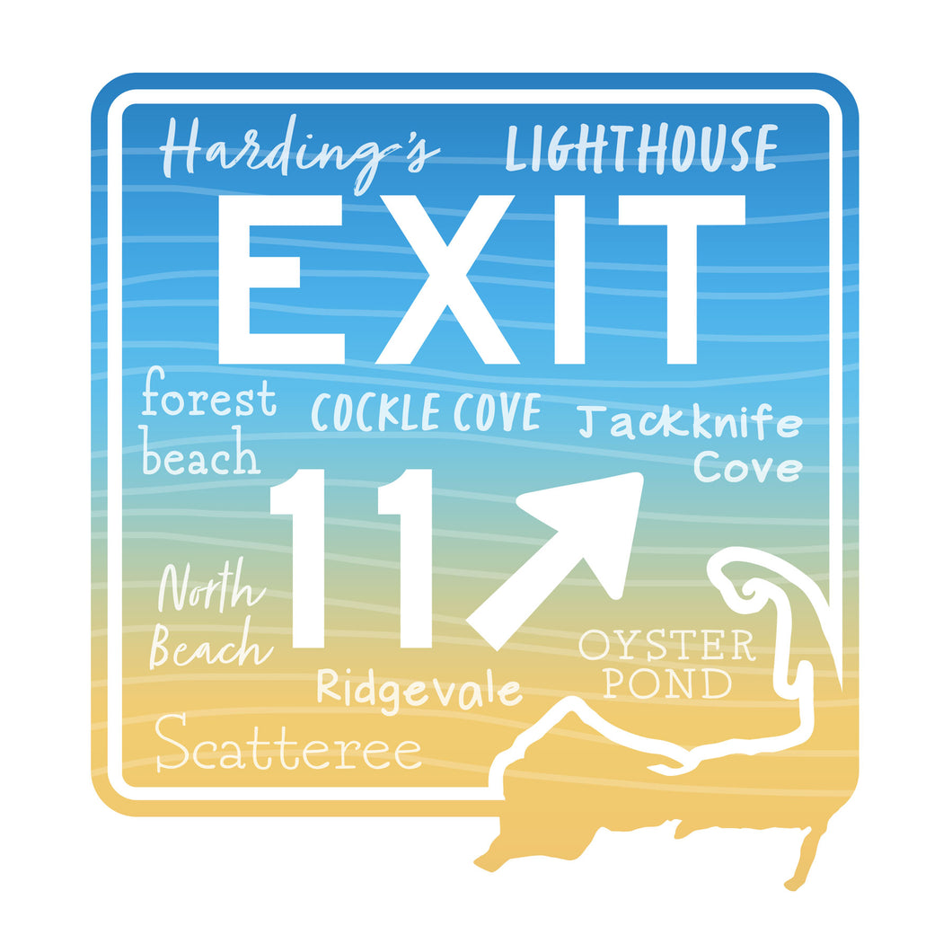 Exit 11 Beaches Sticker