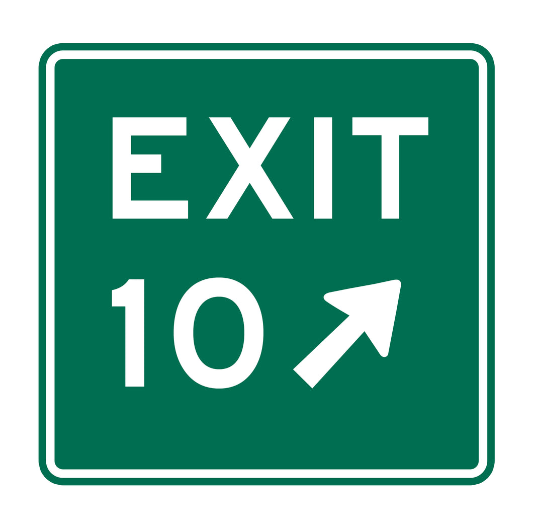Exit 10 Original Sticker