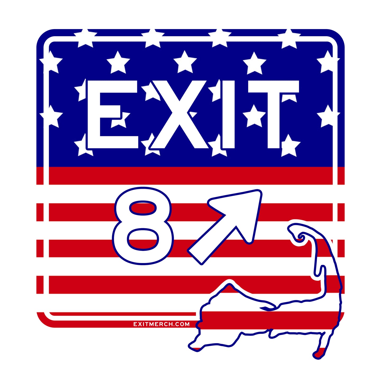 America Exit 8 Sticker