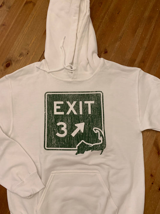 Cape Exit 3 White Hoodie