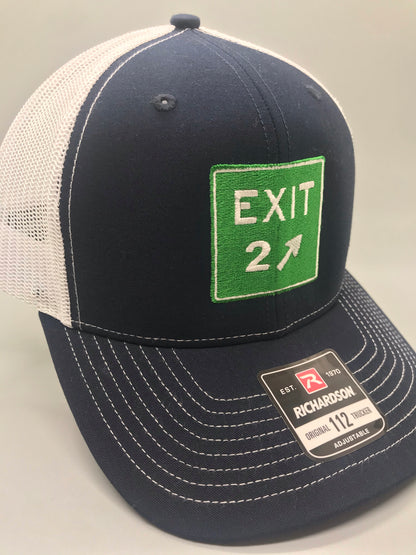Exit 2 Navy/White Trucker Hat - Richardson 112