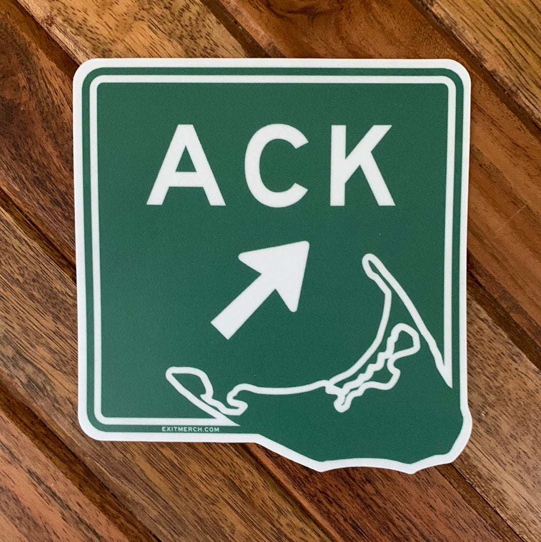 Cape Cod Exit ACK Sticker