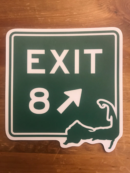Cape Cod Exit 8 Sticker